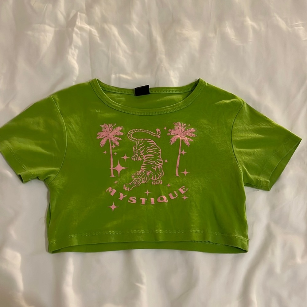 Urban Outfitters “Mystique” Super Cropped Tee - Neon Green